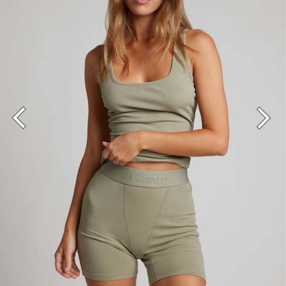 Pine (olive green) Ribbed Tank and Shorts Set 💚 - Picture 1 of 7